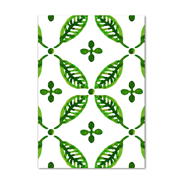 Verticaal glasschilderij Groene bladeren