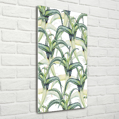 Fotoobraz szklany na ścianę do salonu pionowy Aloes