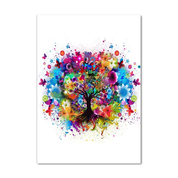 Verticale glasfoto Abstracte boom