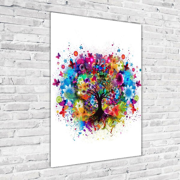 Verticale glasfoto Abstracte boom