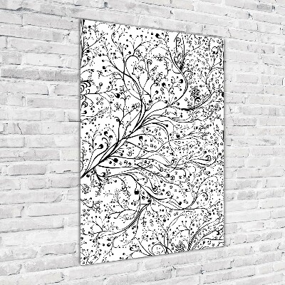 Verticaal glasschilderij Takjes