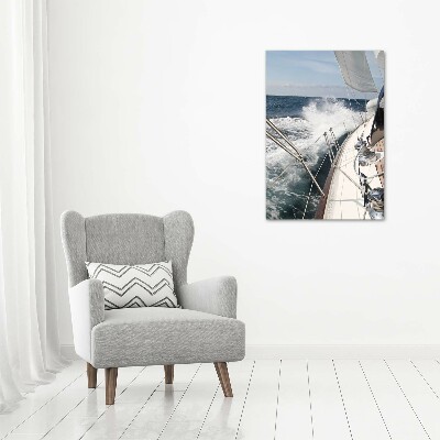 Foto obraz zdjęcie na szkle pionowy Jacht na morzu