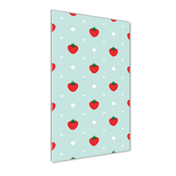 Verticale glasfoto Aardbeien