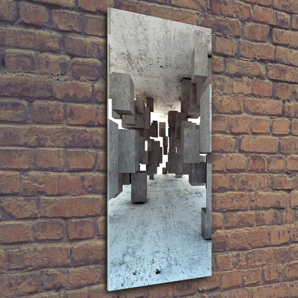 Foto obraz na szkle pionowy Sześciany w betonie