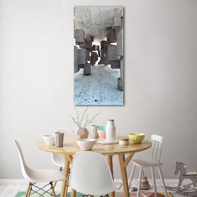 Foto obraz na szkle pionowy Sześciany w betonie