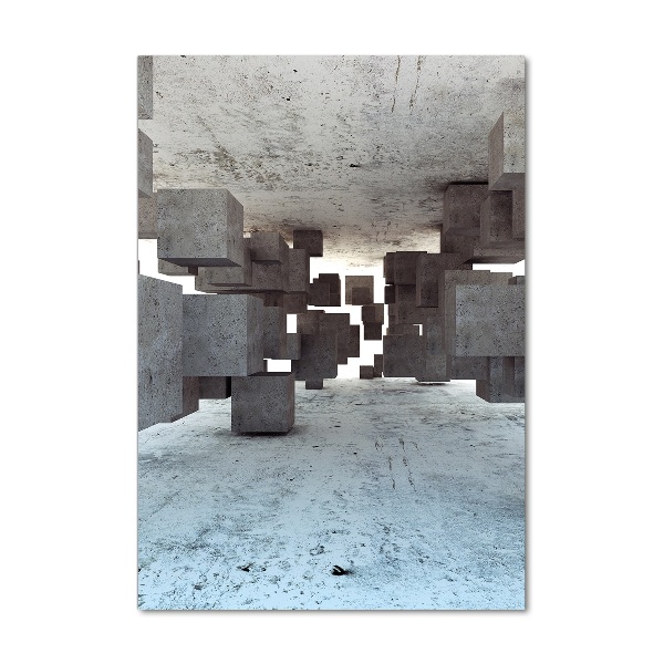 Foto obraz na szkle pionowy Sześciany w betonie