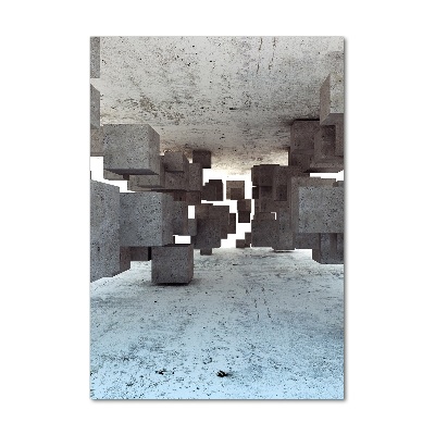 Foto obraz na szkle pionowy Sześciany w betonie