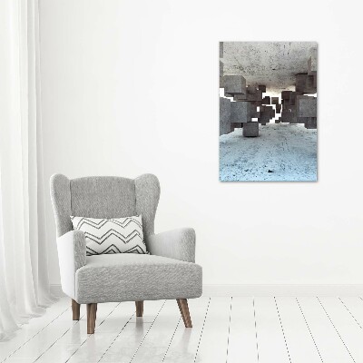 Foto obraz na szkle pionowy Sześciany w betonie