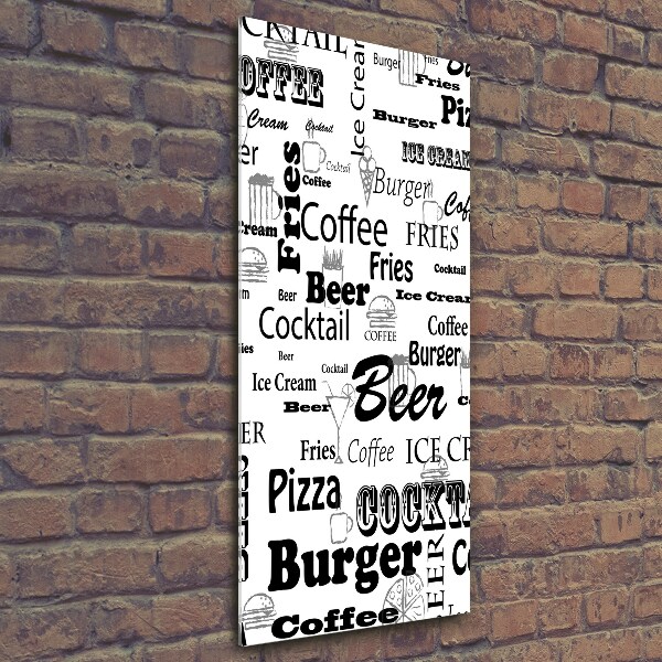 Foto obraz na szkle pionowy Menu w restauracji