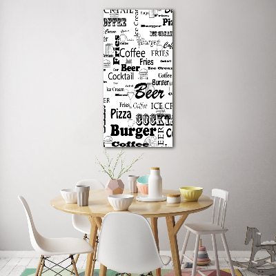 Verticale foto op glas Restaurantmenu