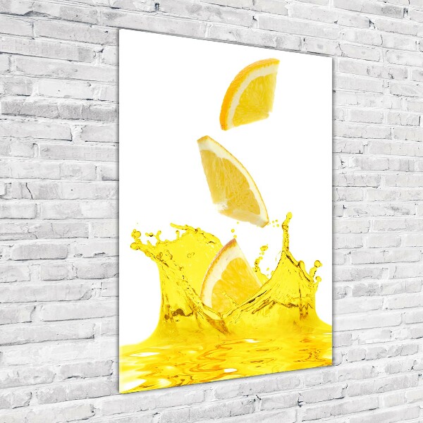 Foto obraz szkło hartowane pionowy Cytrynowy sok