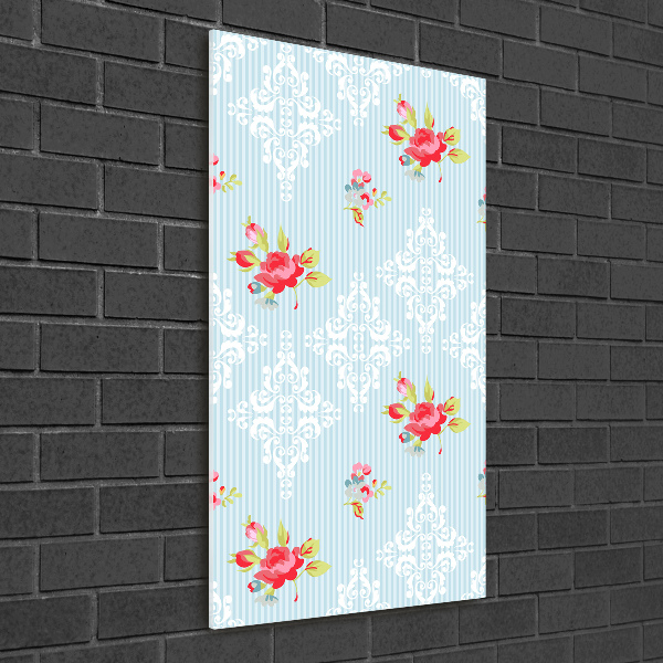 Verticaal glasschilderij Rozen