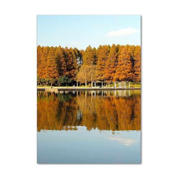 Foto obraz szkło hartowane pionowy Park jesienią