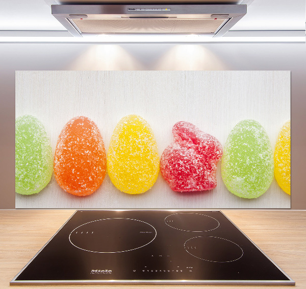 Glazen achterwand keuken Kleurrijke jellybeans