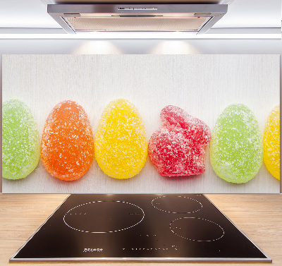 Glazen achterwand keuken Kleurrijke jellybeans