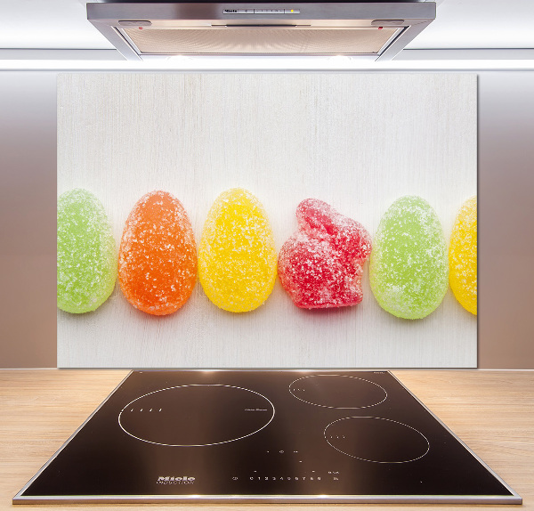 Glazen achterwand keuken Kleurrijke jellybeans