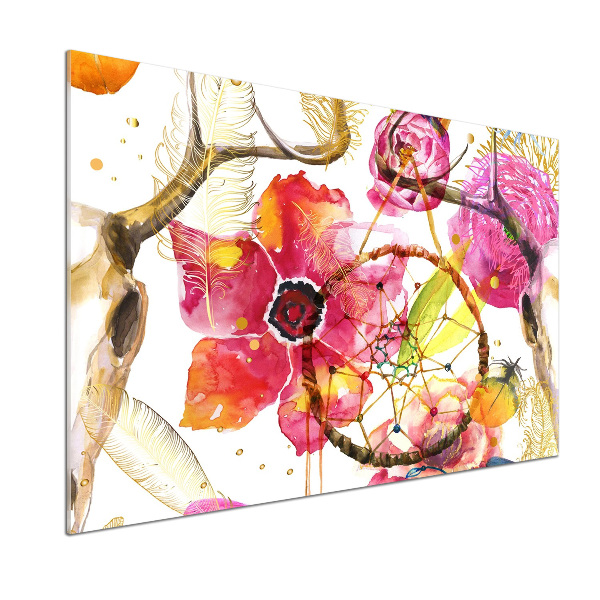 Achterwand keuken Bloemenpatroon