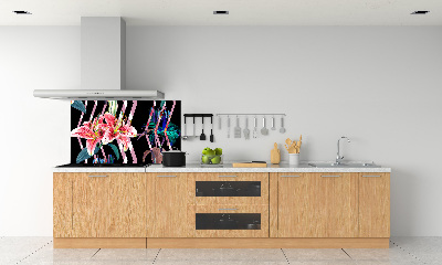 Glazen achterwand keuken Tropische lelie