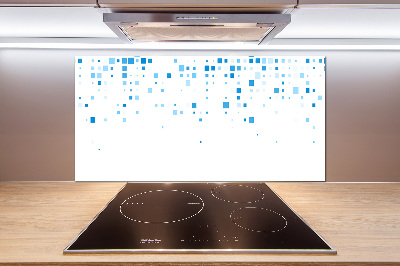 Spatplaat keuken Blauwe vierkanten