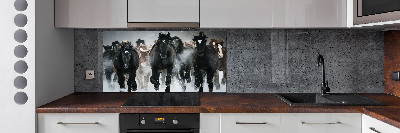 Keuken achterwand Paarden in galop