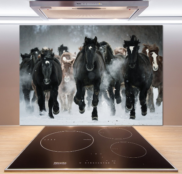 Keuken achterwand Paarden in galop