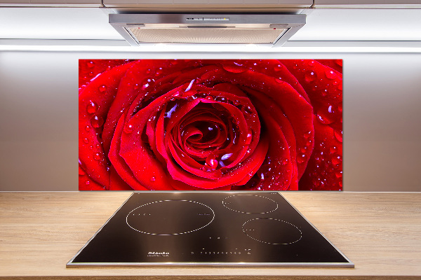 Spatscherm keuken Roosbloem