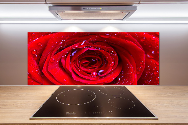 Spatscherm keuken Roosbloem