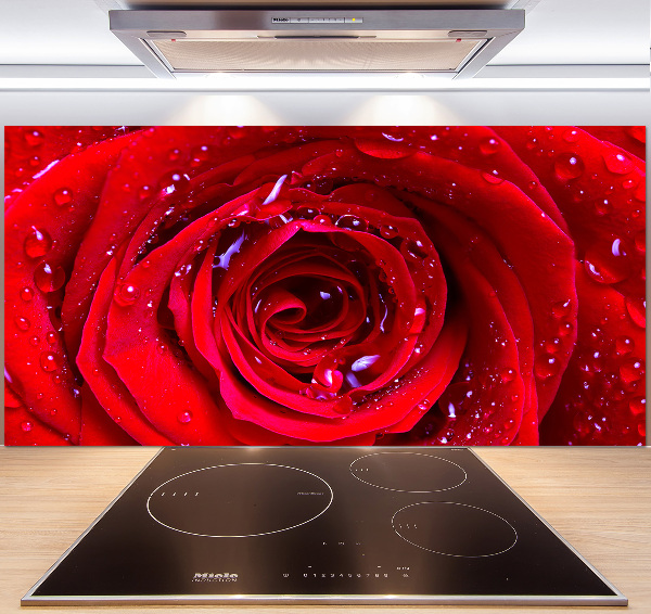 Spatscherm keuken Roosbloem