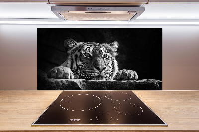 Glazen achterwand keuken Tijger