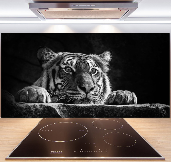 Glazen achterwand keuken Tijger