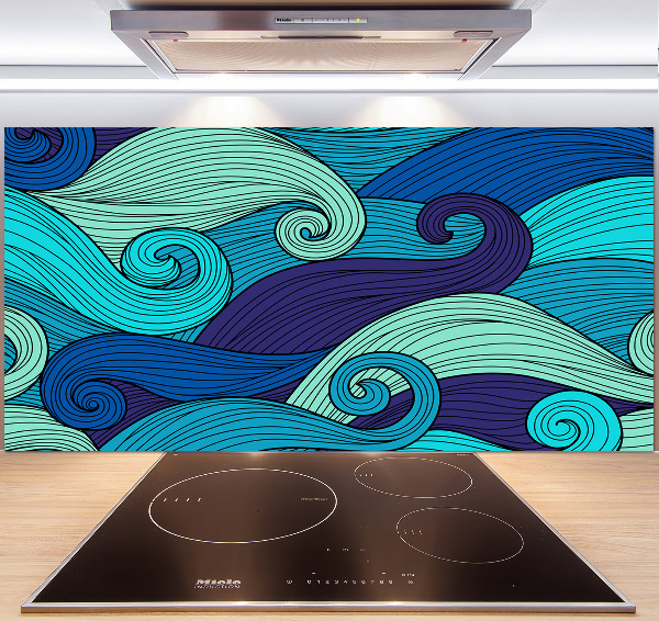 Spatscherm keuken Abstracte golven