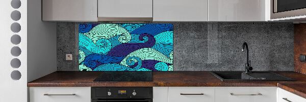 Spatscherm keuken Abstracte golven