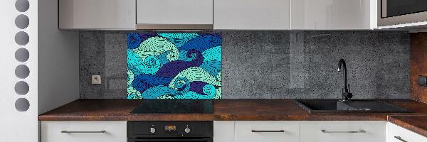 Spatscherm keuken Abstracte golven
