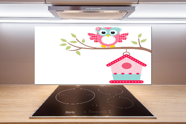 Achterwand keuken Uil op een tak