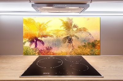 Panel do kuchni Kolorowe palmy