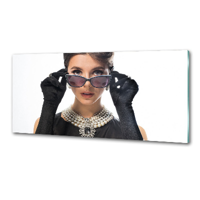 Spatscherm keuken Vrouw met bril