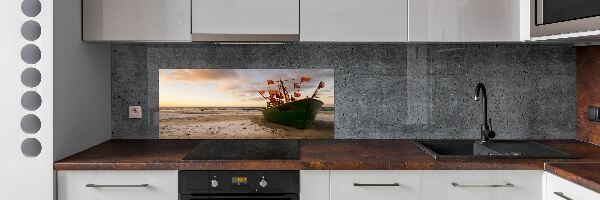 Achterwand keuken Vissersboot strand