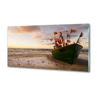 Achterwand keuken Vissersboot strand
