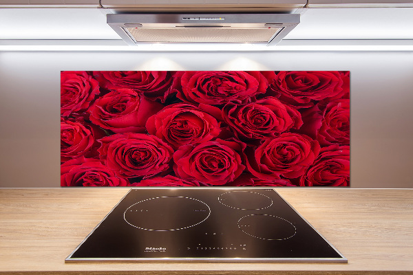 Panel szklany do kuchni Róże