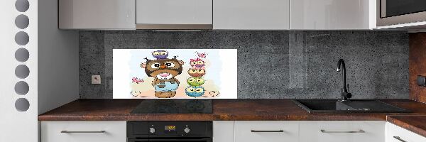 Spatplaat keuken Teddybeer en uilen