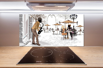 Spatplaat keuken Straatmuzikant