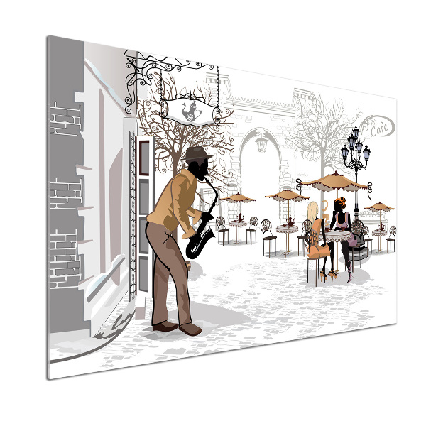 Spatplaat keuken Straatmuzikant