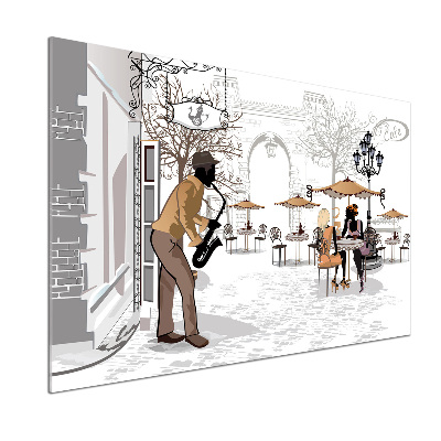 Spatplaat keuken Straatmuzikant