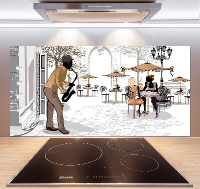 Spatplaat keuken Straatmuzikant