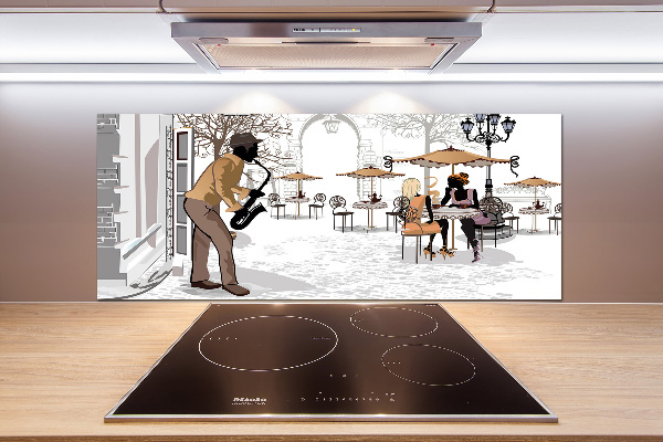 Spatplaat keuken Straatmuzikant