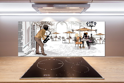 Spatplaat keuken Straatmuzikant