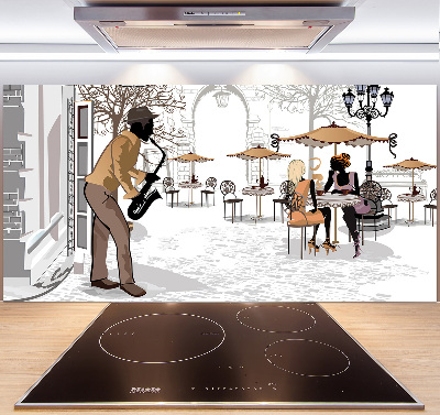 Spatplaat keuken Straatmuzikant