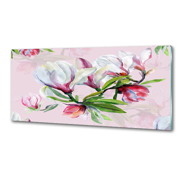 Spatplaat keuken Magnolia bloemen