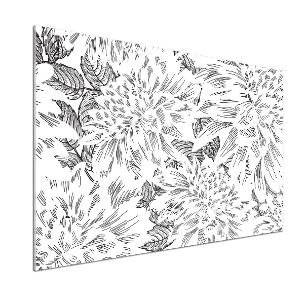 Glazen achterwand keuken Bloemenpatroon