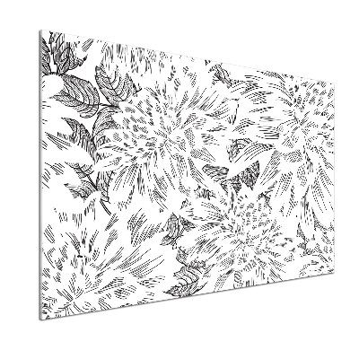 Glazen achterwand keuken Bloemenpatroon